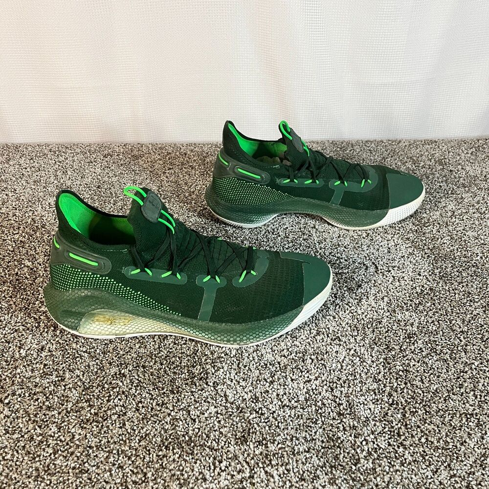 Under Armour Curry 6 Team Forrest Green White Mens Basketball Shoes Size 14